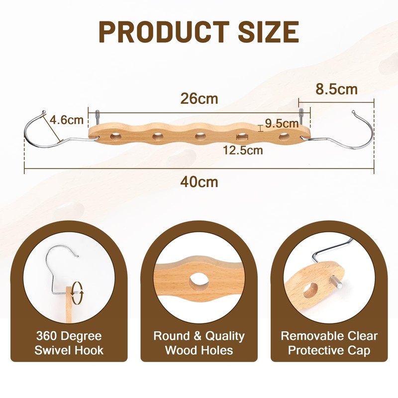LALAGO Space Saving Clothes Hangers, Pack of 12 Multiple Wooden