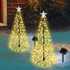YUTONG 2 Pack Solar Spiral Christmas Trees Lights, 8 Mode