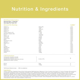 Pro-Ven Probiotics Once Daily 5 Billion CFU Adult Friendly Gut Bacteria +100% NRV Multivitamins & Minerals - 60 Day Supply - Complete Nutritional Support Men Womens Multi Strain Cultures