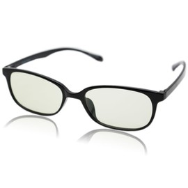 Eight Tokyo IRUV-RD-1103-BK+1.0 Reading Glasses, Blue Light Cut Glasses, Unisex, Lightweight, UV Protection, Square, Wellington, Lightweight, Sabae Project, 1.0, Thin Light, Black/Light Green, IRUV-RD-1103-BK+1.0