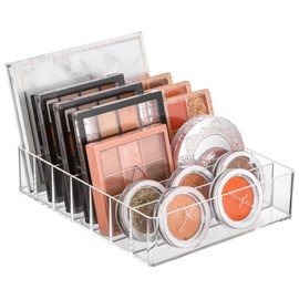 Eyeshadow Palette Organizer, Acrylic Clear Make Up Organizers and Storage Holder, Cosmetics Makeup Drawer Organizer for Vanity Bedroom 7 Section BPA Free Vanity Organizers and Storage
