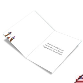 Cool Giraffe - Cute Kids Birthday Card with Envelope (Big 8.5 x 11 Inch) - Zoo Animal Happy Bday Card for From All of Us J6335BDG-US