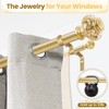 BHSRODS 1" Modern Gold Double Curtain Rod Glass Ends, 48
