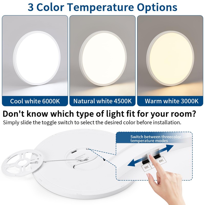 Modern 12'' Led Ceiling Light Fixture, 0.67 Inch Ultra Thin