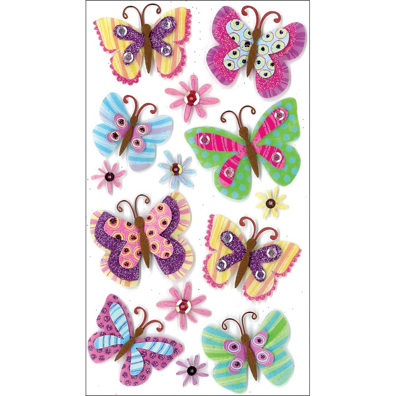 Jolees Boutique Dimensional Stickers, Paisley Butterfly