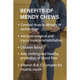 KVP Mendy Chews Multivitamin Treats for Dogs - Joint Support + Muscle Recovery - Recovery and Wellness Chew - Chicken Flavor - 60 Count