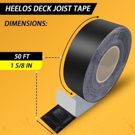 Heelos 4 Pack Joist Tape for Decking 1-5/8"×50', Weather-Resistant Deck Butyl Joist Tape,Waterproof Joists Tape for Flashing Deck Joists and Beams Building Joists
