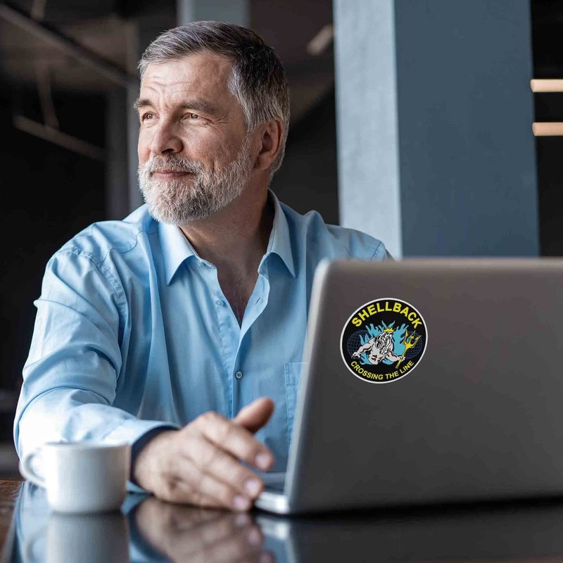 US Navy Shellback Crossing The Line Neptune Circle Decal/Bumper Sticker