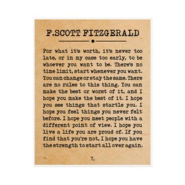 For What It's Worth, Inspirational, Vintage Wall Art Decor, Literature Prints, Minimalist Dorm, Library Decor, Boho Quote Print, Book Page Wall Decor, Classic Book Quotes, UNFRAMED-8X10 INCH