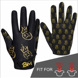 Grip Mania Emoticons V1 Mens Football Gloves, Youth and Adults Sticky Receiver Gloves (EK-1, Youth Large)