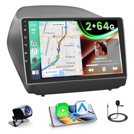 2+64GB Android 15 Car Radio for Hyundai Tucson 2010-2015 Wireless Carplay Android Auto, 10" Touch Screen Car Stereo GPS Navi, WiFi, Bluetooth, Backup Camera, FM RDS Radio, EQ DSP, SWC