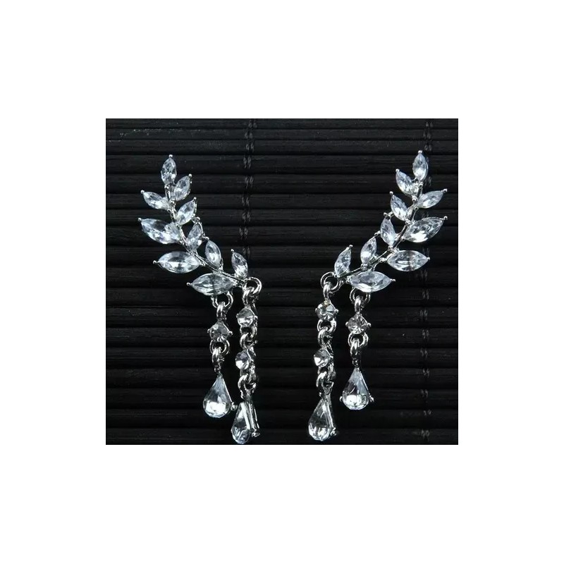 Launers Arete Pendiente Zarzillo Alas Angel Cristal Mujer Fantasia