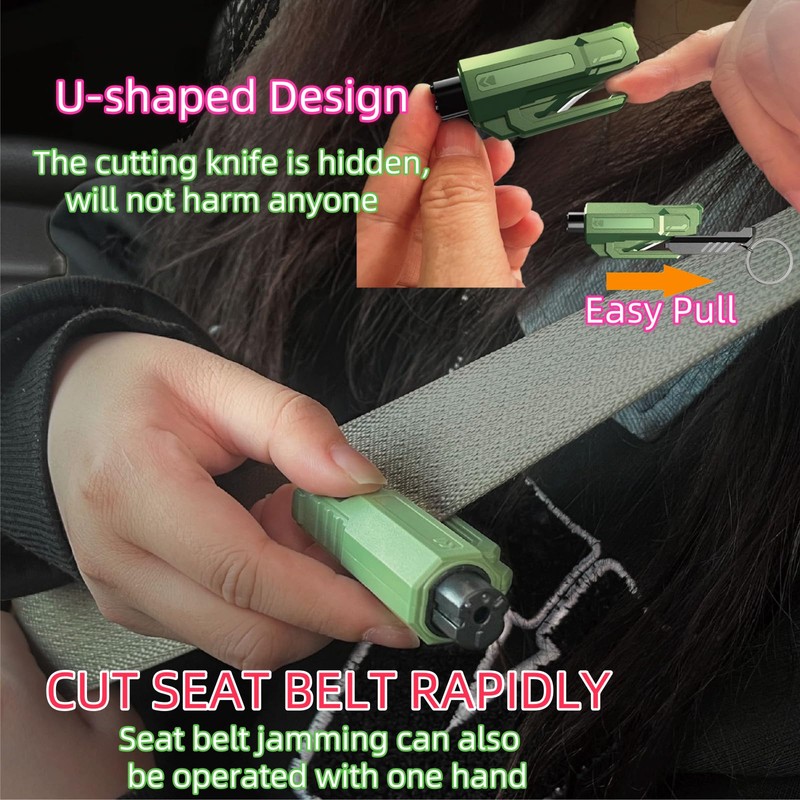 Window Breaker and Seatbelt Cutter Keychain,2 in 1 Car Safety