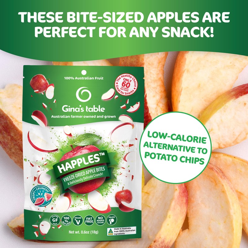 Happles Freeze Dried Apples – 100% Natural, No Added Sugar,