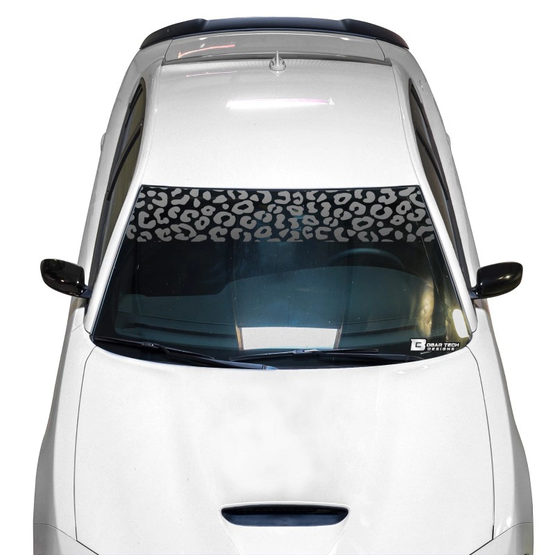 ClearSurface Universal Leopard Cheetah Print Front Windshield Visor Die Cut
