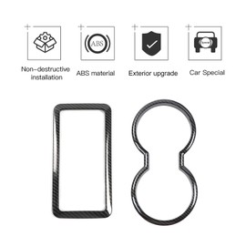 JeCar Carbon Fiber Interior Center Console Gear Shift Cup Holder Panel Trim Frame for 2009-2014 Ford F150 Raptor Interior Accessories