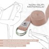 Yoga Strap Belt with Metal D-Ring Buckle, 6ft long &