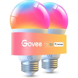 Govee LED Smart Light Bulbs, 1000LM Color Changing Light Bulb, Wi-Fi & Bluetooth Light Bulbs, Work with Alexa and Google Assistant, Dimmable RGBWW A19 75W Equivalent Smart Bulbs, 2 Pack