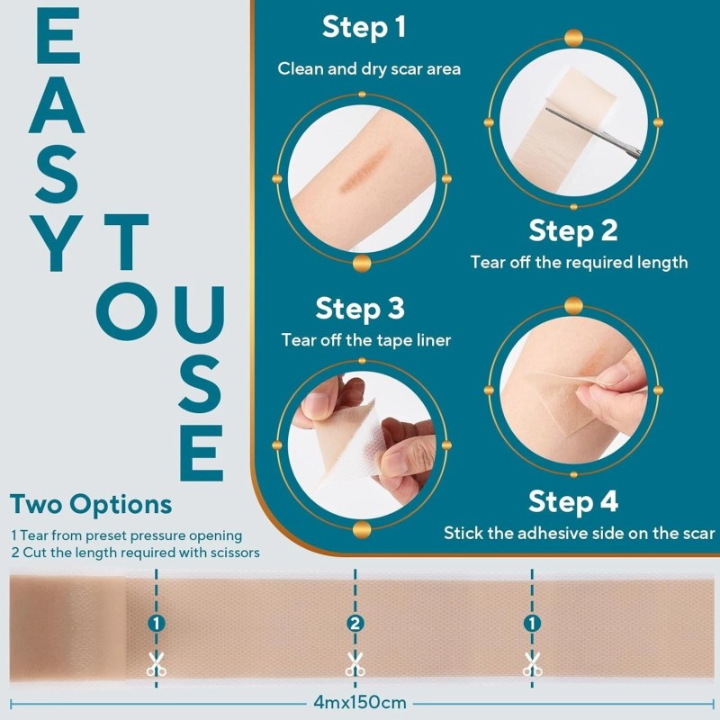 Invisible Silicone Scar Tape - Flexible, Reusable & Comfortable -