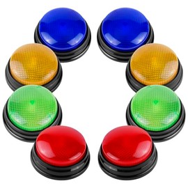 8-Pack Buzzers for Trivia Games, Family Feud Jeopardy Buzzer, Game Buzzers with Lights and Sound, Answer Buzzers for Classroom, Buzzer for Game Show, Quizzes Party and Trivia Nights
