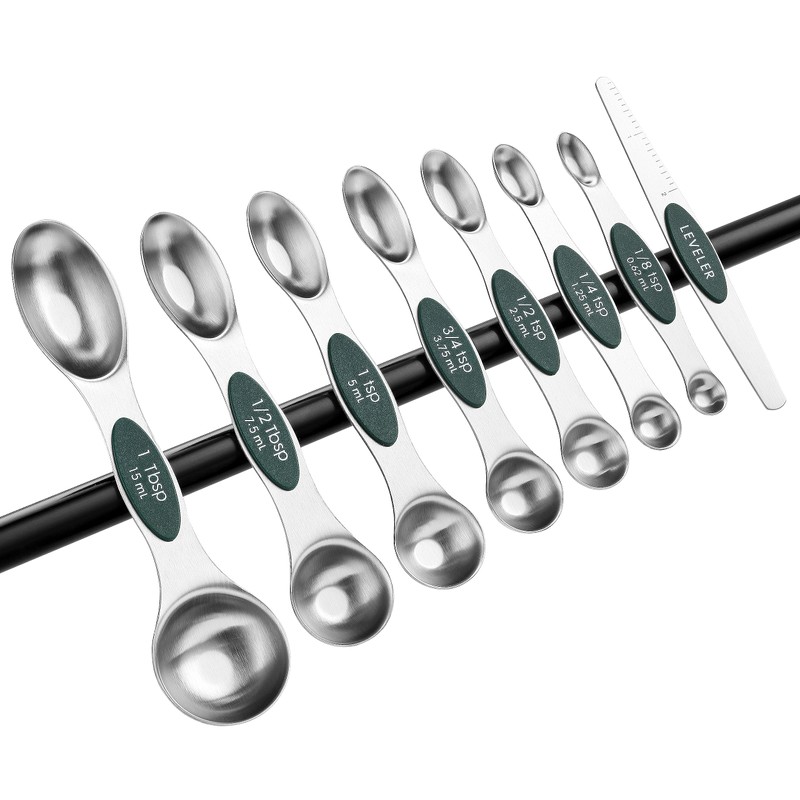 Spring Chef Magnetic Measuring Spoons Set, Dual Sided, Stainless Steel,