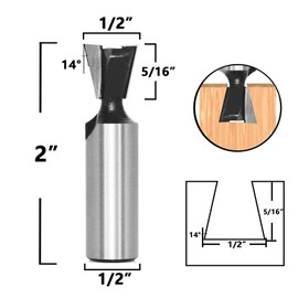 Akylin Dovetail Router Bits 1/2" Shank, 14°Dovetail Jigs for Composition Material Drawers and Boxes Jointing,Grooving