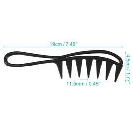 2 Pcs Black Wide Tooth Comb Curly Knotted Wavy Thick Thin Hair Care Massage Scalp Women Detangling Shower Wig Wet Brushing Large Smooth Grip Handle Detangle Plastic Stylist Styling Tool Appliances