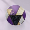 Round Single Coaster - Art Deco Purple Marble Effect New