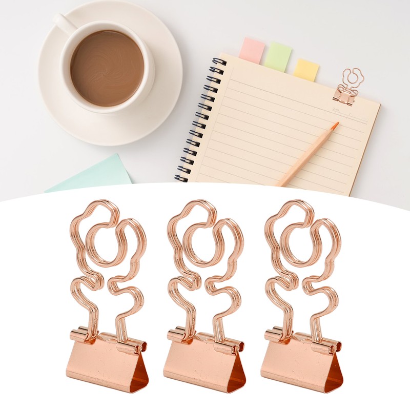 100 Pcs Mini Binder Clips Flower Shape Strong Clamping Force