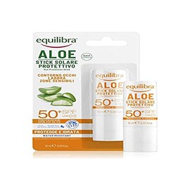 Equilibra Solar Aloe Stick Sun Protection SPF 50+ Sun Stick Based on Aloe Vera to Protect Sensitive Areas, for Contour Eyes, Lips, Nose, Ears, Tattoos, Stains and Stains, 12 ml