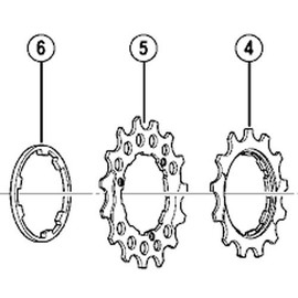 Shimano Ritzel 15z with Spacer Ring CS M980 Sprocket with Spacer Ring 15 Teeth for CS M980 Art Nr., 1YT15000