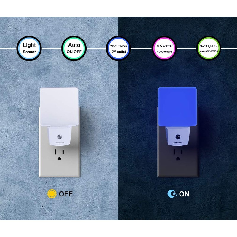 LED Night Light Plug in 4 Pack, Dusk to Dawn