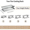 Velorique Collapsible Cooling Rack, Adjustable Stainless Steel Drying Rack (FOLD-2-TIER)