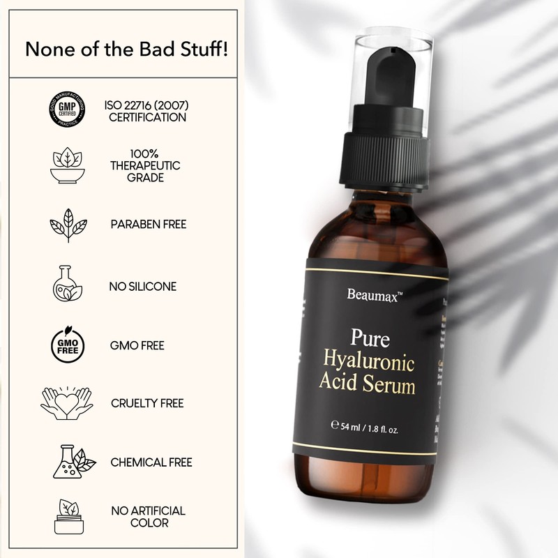 Beaumax Pure Hyaluronic Acid Serum - Intense Moisturizer for Face