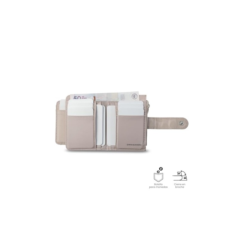 TOTTO Cartera de Dama - Mujer con sistema RFID Blocker