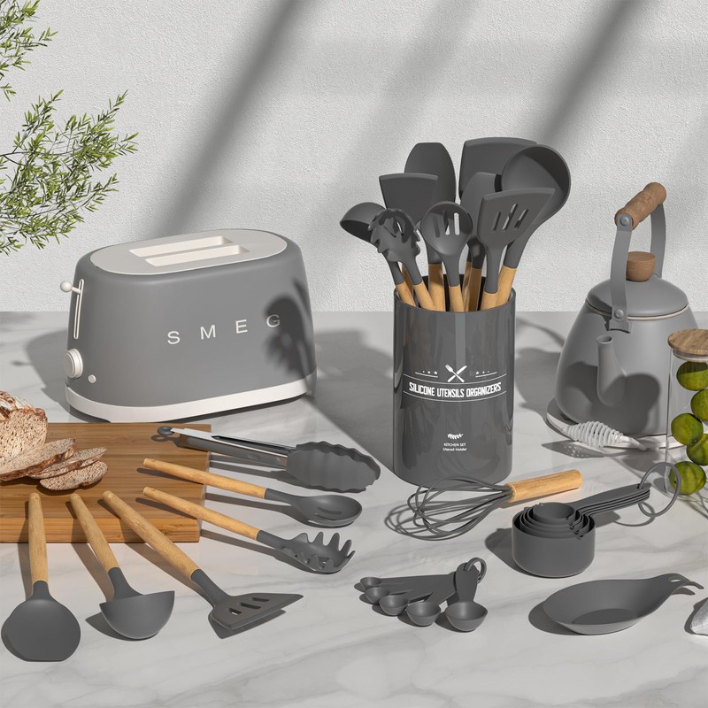 Umite Chef Kitchen Cooking Utensils Set, 33 pcs Non-stick Silicone