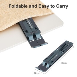 weourwe Portable Laptop Stand, Adjustable Laptop Stand for Desk, Aluminum Alloy, Ultra-Thin, Ergonomic Aluminum Computer Stand Holder with for MacBook (Apple Gun Color)