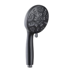 Westbrass HS6700-62 5" Round Thin 6-Function Adjustable Spray Hand Shower, Matte Black