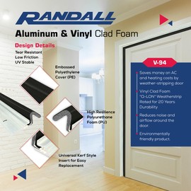 Aluminum and Q-LON Weatherseal Door Stop Set 2-84" Pieces and 1-36" Piece