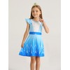 Jurebecia Girls Nightgowns Princess Nightdress Snow Queen Flutter Sleeves Pajamas