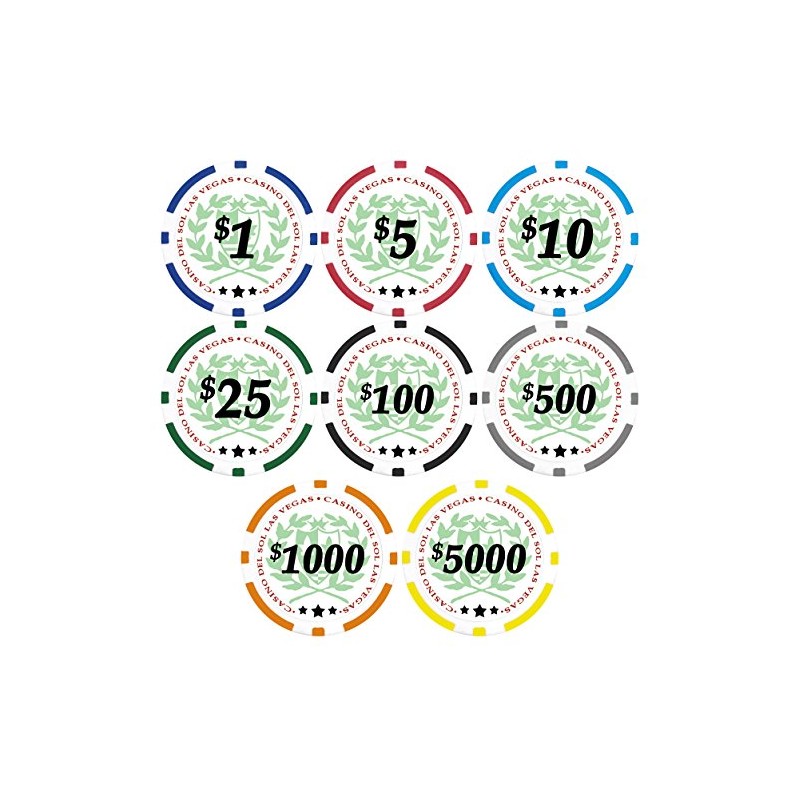 DA VINCI 50 Gray Casino Del Sol Poker Chips, 11.5