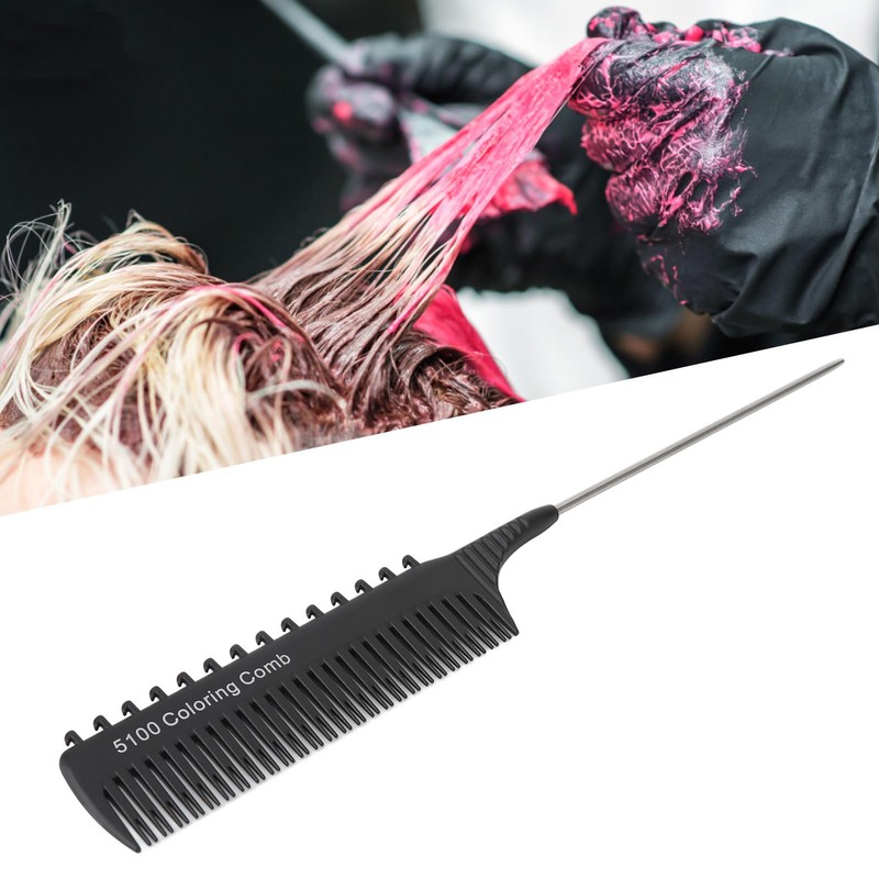 Highlighting Clip Comb,Durable Plastic Tail Comb with Hook Teeth,Fine Tooth
