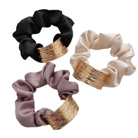 BaraRose シュシュ シルク シルク ヘアゴム 輪ゴム 成人 ヘアロープ ヘアバンドシルク 金属 ファッション 逃す ヘアアクセサリー