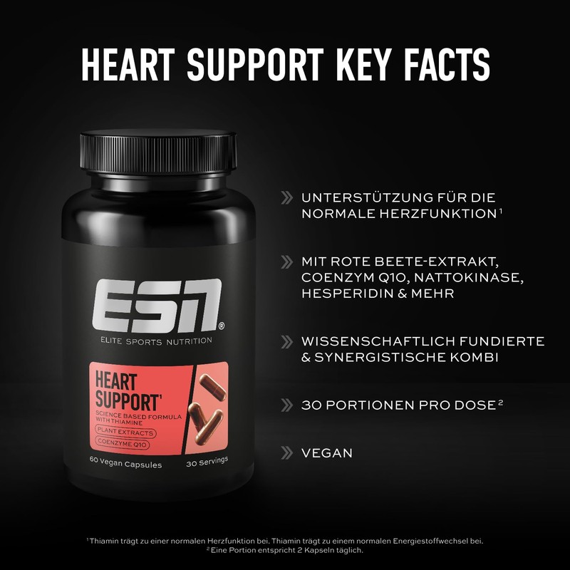 ESN Heart Support, 60 Capsules, 30 Servings, with Beetroot Extract,