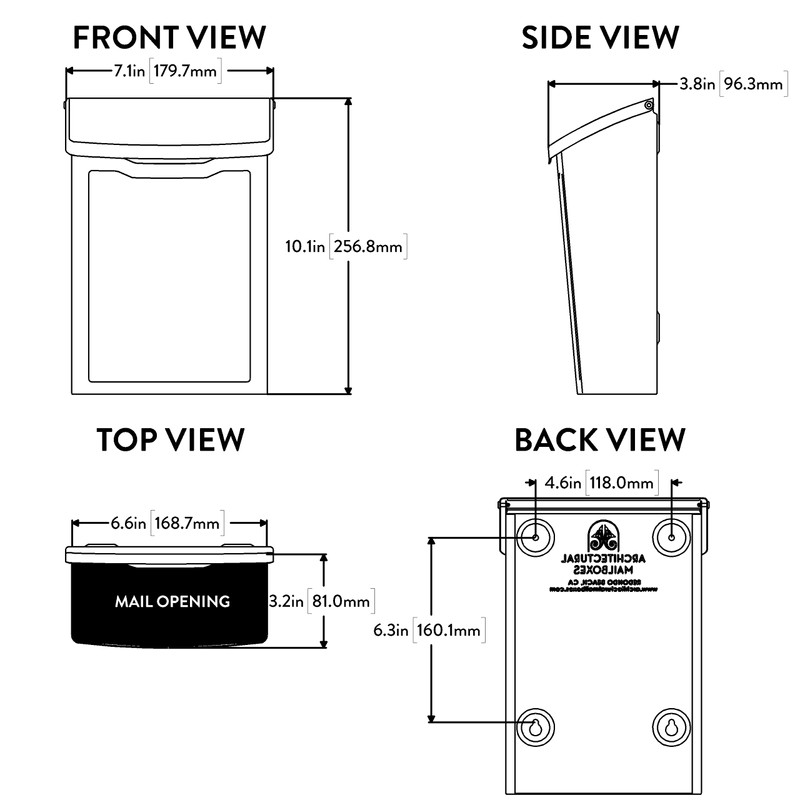Architectural Mailboxes 2681BE Marina Wall Mount Mailbox, C1, Blue