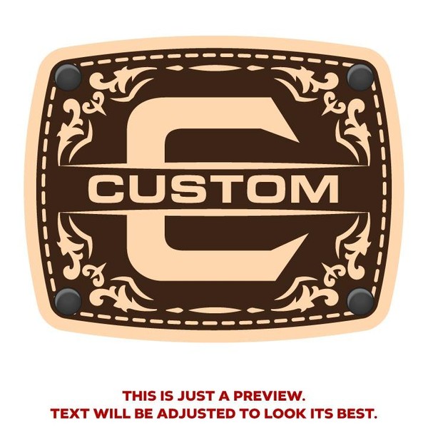 CityLocs Custom Initials Hat with Engraved Leather Patch - Letter: