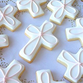 Aeyistry 2 Pcs Easter Cookie Molds Cutters Set,Different Shapes Stainless Steel Cross Cookie Cutter(Silver)