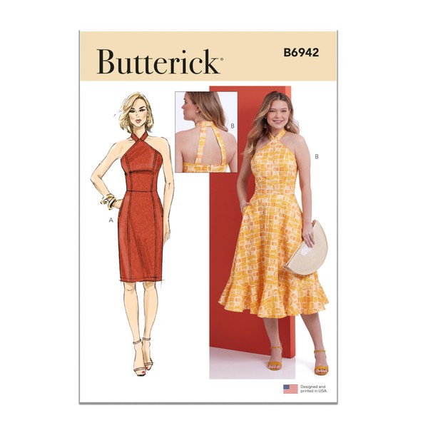 Butterick Misses' Halter Dresses Sewing Pattern Kit, Design Code B6942,
