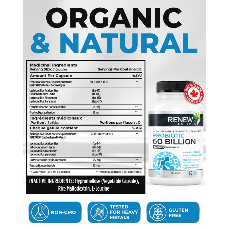 Renew Actives RENEW ACTIVES Probiotic Supplement for Digestive Health 60