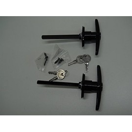 Truck Cap Cover Shell Topper Window T-Handle Lock Kits/Black/Twin Pack